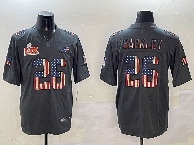 Men Philadelphia Eagles #26 Barkley Black National Flag 2025 Nike Vapor Limited NFL Jersey style 4